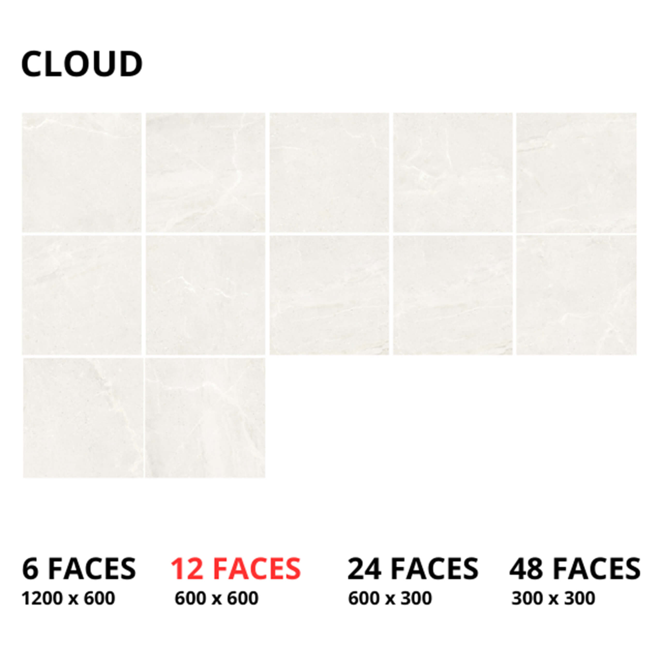 Monza 600x300mm Premium SurfaceTec Cloud White Ceramic Tile - Perfect for Kitchen Backsplash, Bathroom Walls & Modern Flooring