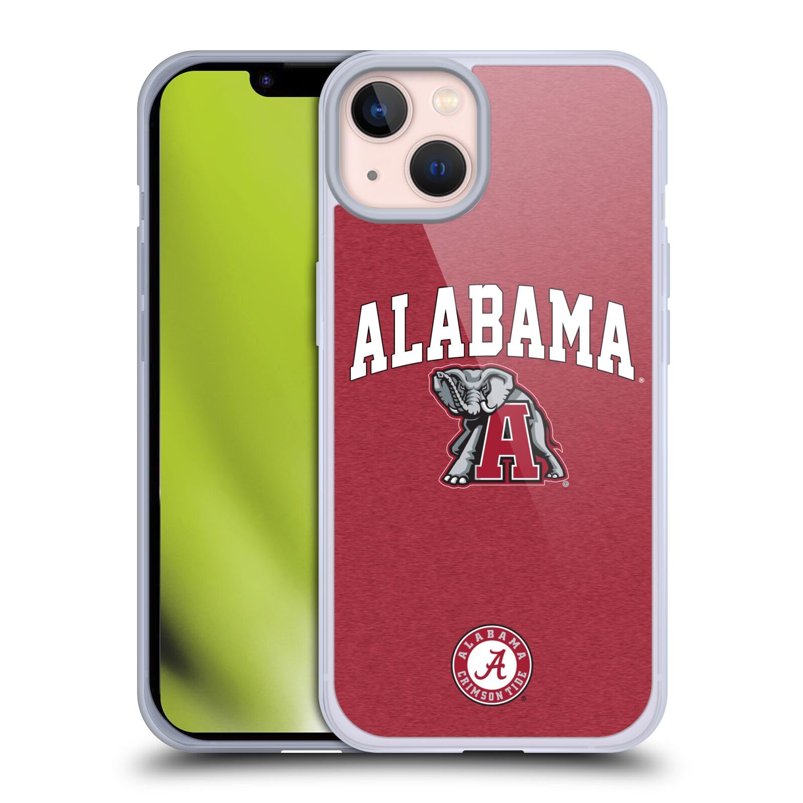 Officially Licensed University of Alabama UA Campus Logotype iPhone 13 Case - Soft Gel Protective Cover for Apple iPhone 13 - Perfect for Students, Alumni & Crimson Tide Fans (Game Day, Campus Life, School Pride)