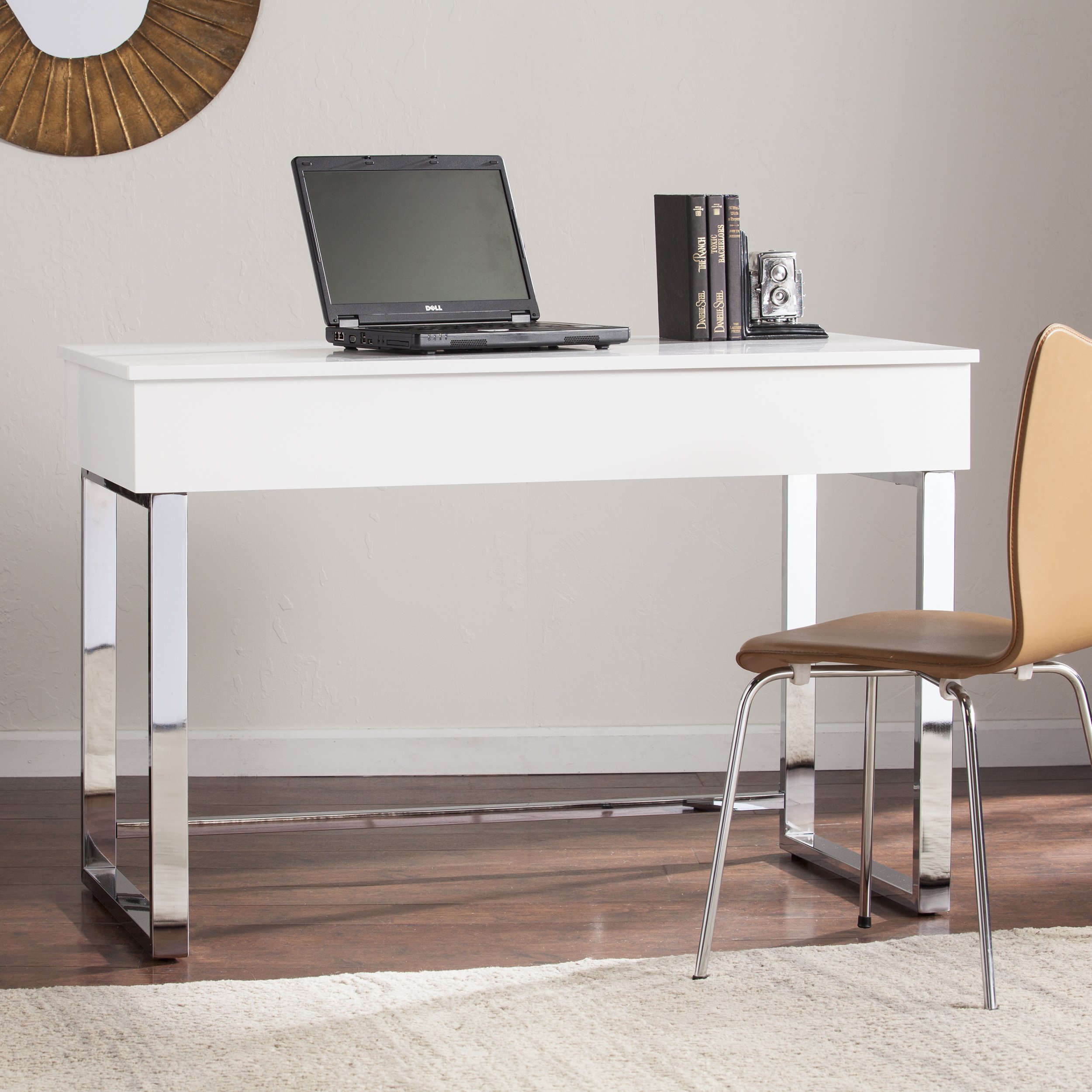 SEI Furniture Inman Adjustable Height Sit-Stand Desk - Electric Standing Desk with Memory Presets, White - Perfect for Home Office & Workspace Ergonomics