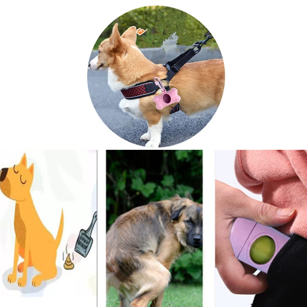 1Pc Bone-Shaped Dog Poop Bag Holder - Portable Biodegradable Waste Bag Dispenser with Clip for Dogs - Perfect for Walking, Hiking & Outdoor Pet Cleanup