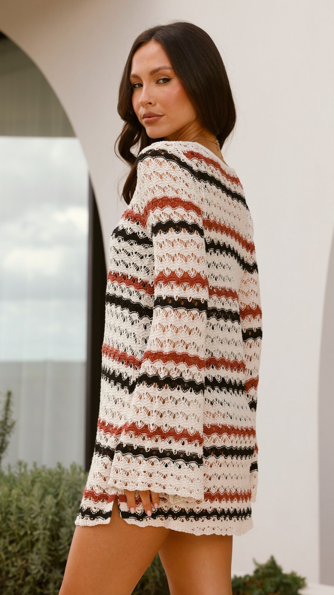Bron Mini Dress - Natural Stripe Cotton Summer Dress for Women | Casual Wear, Beach Outfit, Party Dress