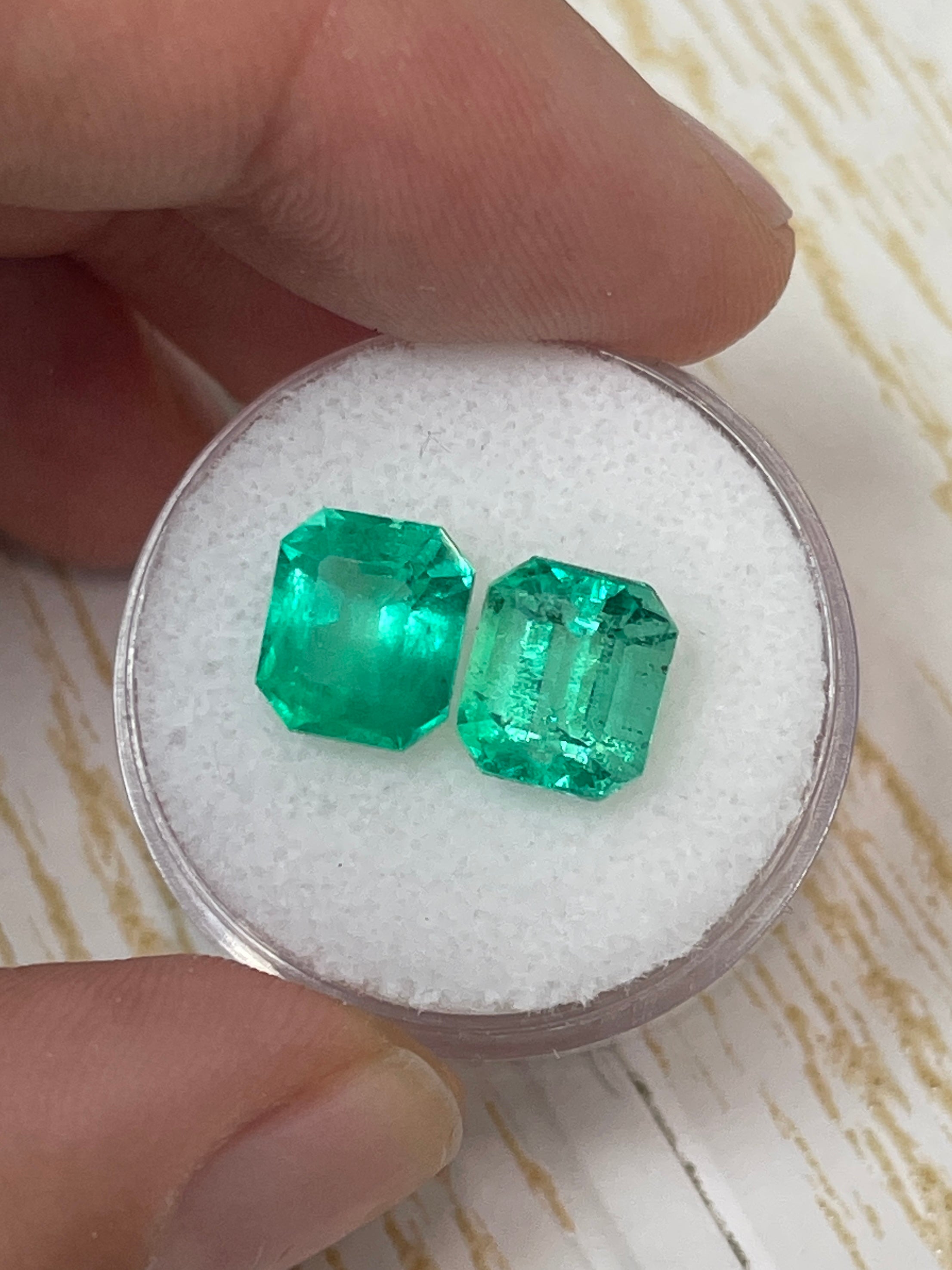 5.19tcw 9x8 Matching Loose Colombian Emeralds - Emerald Cut Gemstones for Jewelry Making, Engagement Rings & Fine Collections