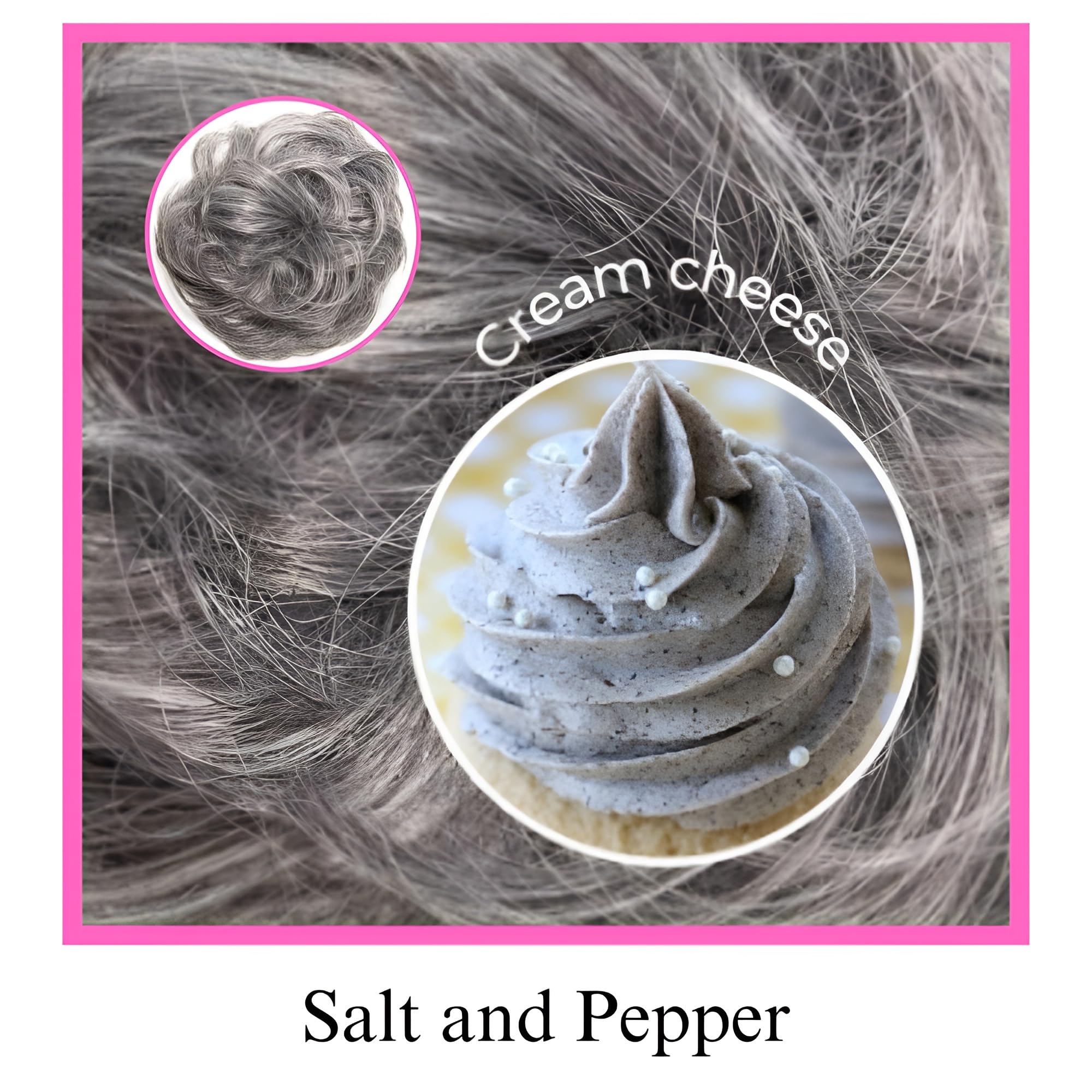 Juvabun Messy Bun Hair Piece - Salt & Pepper | Realistic Synthetic Hair Bun Scrunchie for Women & Men | Washable Everyday Wear Hair Accessory | Perfect for Work, Gym & Casual Outings