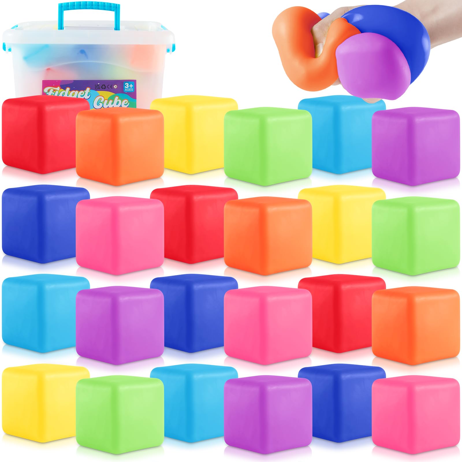 24 Pack Stress Relief Fidget Toys for Kids & Adults - Slow Rising Squishy Stress Balls, Soft Dough Anxiety Relief Toys for Office, Classroom & Home Use
