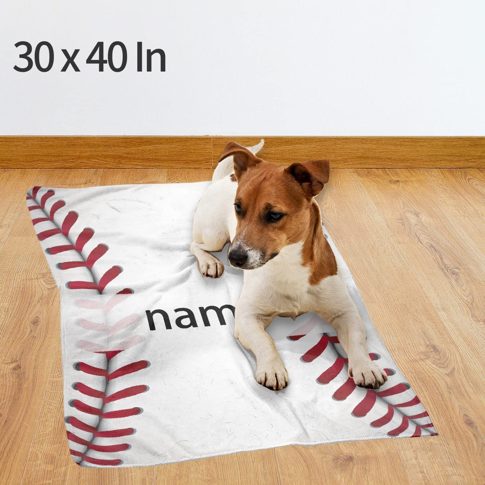 Custom Monogram Baseball Texture Blanket for Babies, Toddlers, Adults - Personalized 90