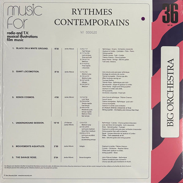 Janko Nilovic - Rythmes Contemporains LP Album (Limited Edition, Numbered, Reissue, Remastered, Vinyl) Mint Condition - Perfect for Jazz Collectors & Vinyl Enthusiasts