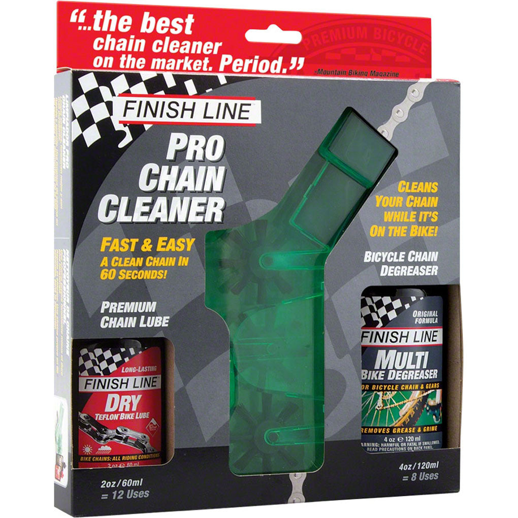 Finish Line Pro Chain Cleaner Kit - 2oz DRY Chain Lubricant & 4oz EcoTech Degreaser for Bike Maintenance - Perfect for Road Bikes, Mountain Bikes & Cycling Enthusiasts
