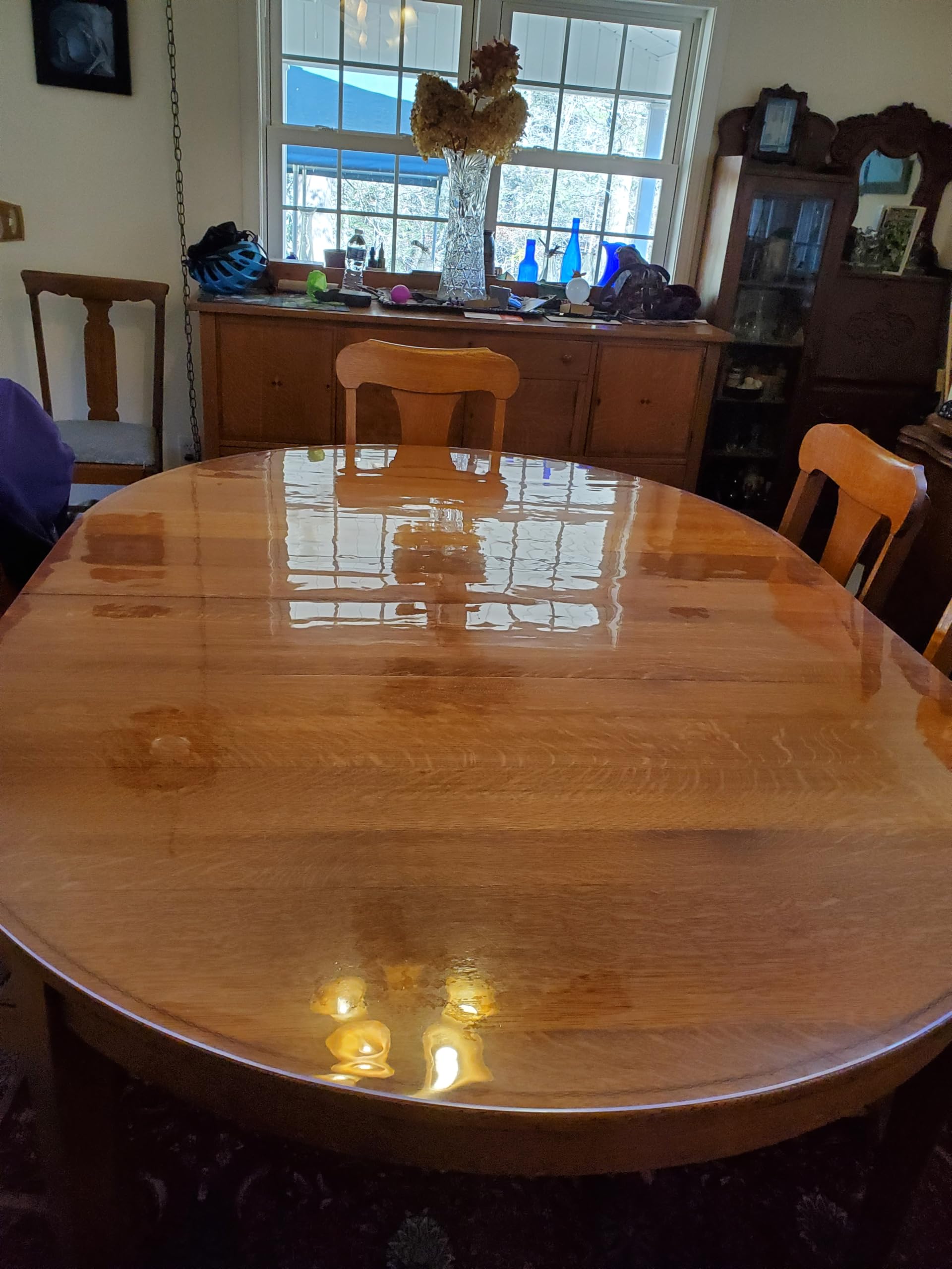 Custom-Cut Oval Clear PVC Vinyl Table Protector - 2mm Thick Scratch & Moisture Resistant Table Cover - 60x42 Inch Personalized Placemat for Dining Tables, Office Desks, and Countertops - Perfect for Home, Restaurant, and Event Use
