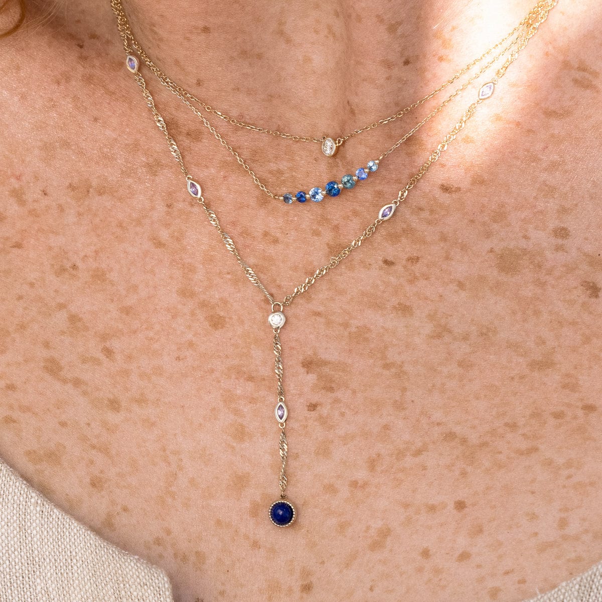 Floating Montana Sapphire Necklace - Genuine Blue Gemstone Jewelry for Women - Perfect for Weddings, Anniversaries & Special Occasions