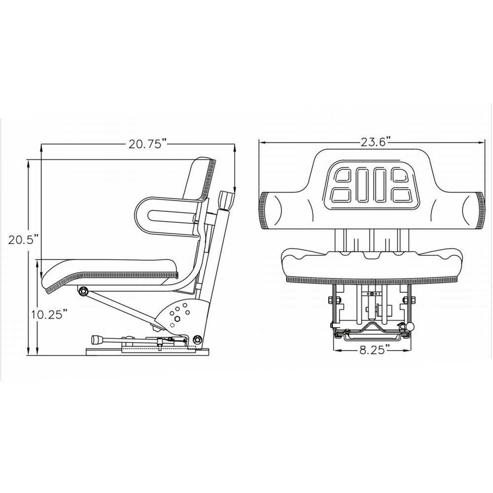 RAParts Yellow Waffle Style Suspension Seat - Compatible with John Deere 1120, 1130, 1140 & 1435 Tractors - Comfortable Replacement Seat for Farming & Outdoor Work