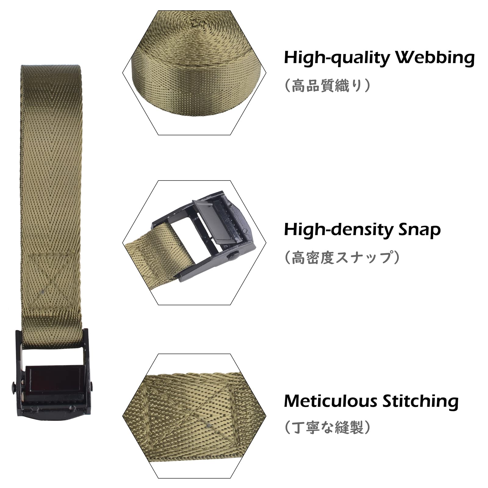TRIWONDER Heavy Duty Tie Down Straps - 4PK 1
