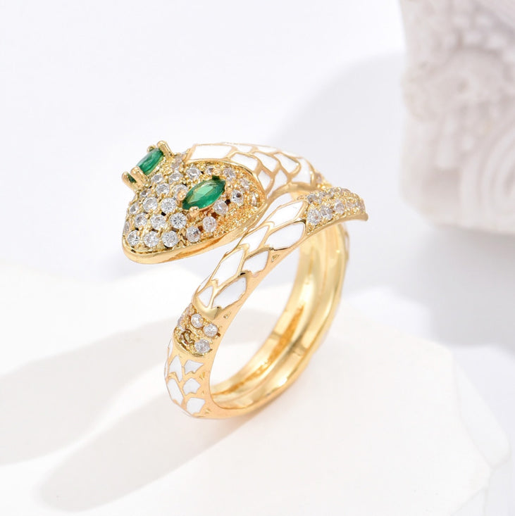 Snake Rings for Women - Fashion Jewelry, Adjustable Serpent Ring, Trendy Accessories for Parties, Gifts & Everyday Wear
