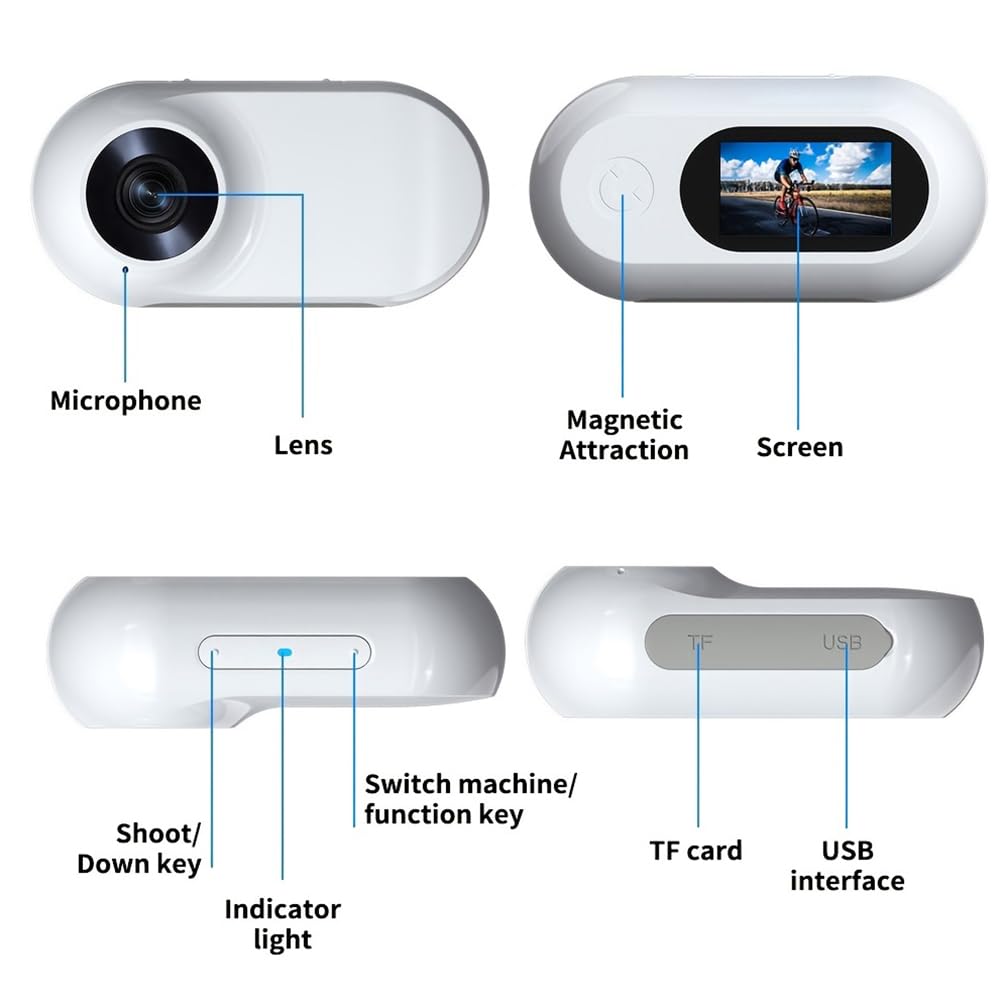 **HD 1080P Wireless Cat & Dog Collar Camera - Mini Pet Body Camera for Outdoor Adventures, Home Monitoring, and Pet Safety - Perfect Birthday Gift for Cats & Dogs (White)**    *(Use Cases: Monitor your pet's activities, capture outdoor adventures, ensure pet safety at home, and create fun memories with your furry friend!)*