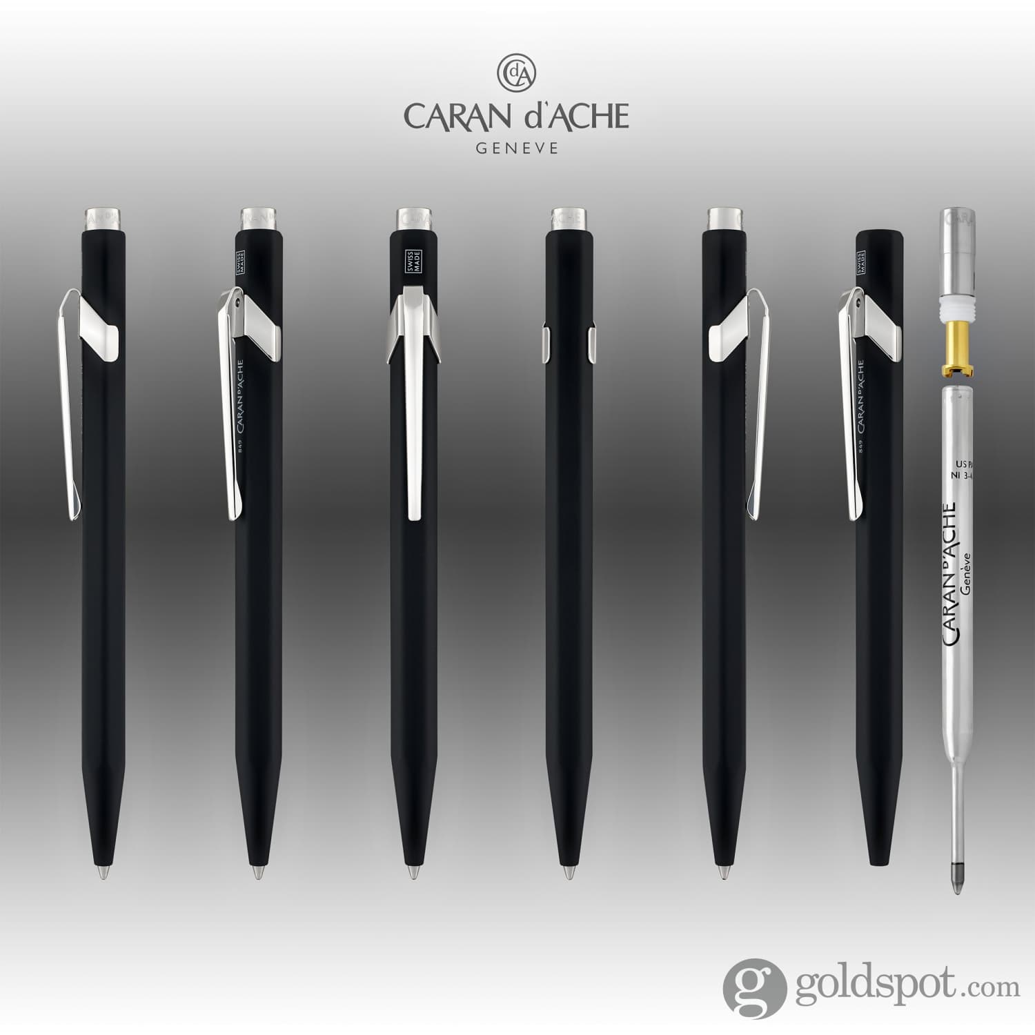 Caran d'Ache 849 Metal Ballpoint Pen - Premium Black Ink Writing Instrument for Professionals & Gift Giving - Perfect for Office, Business Meetings & Signature Signing