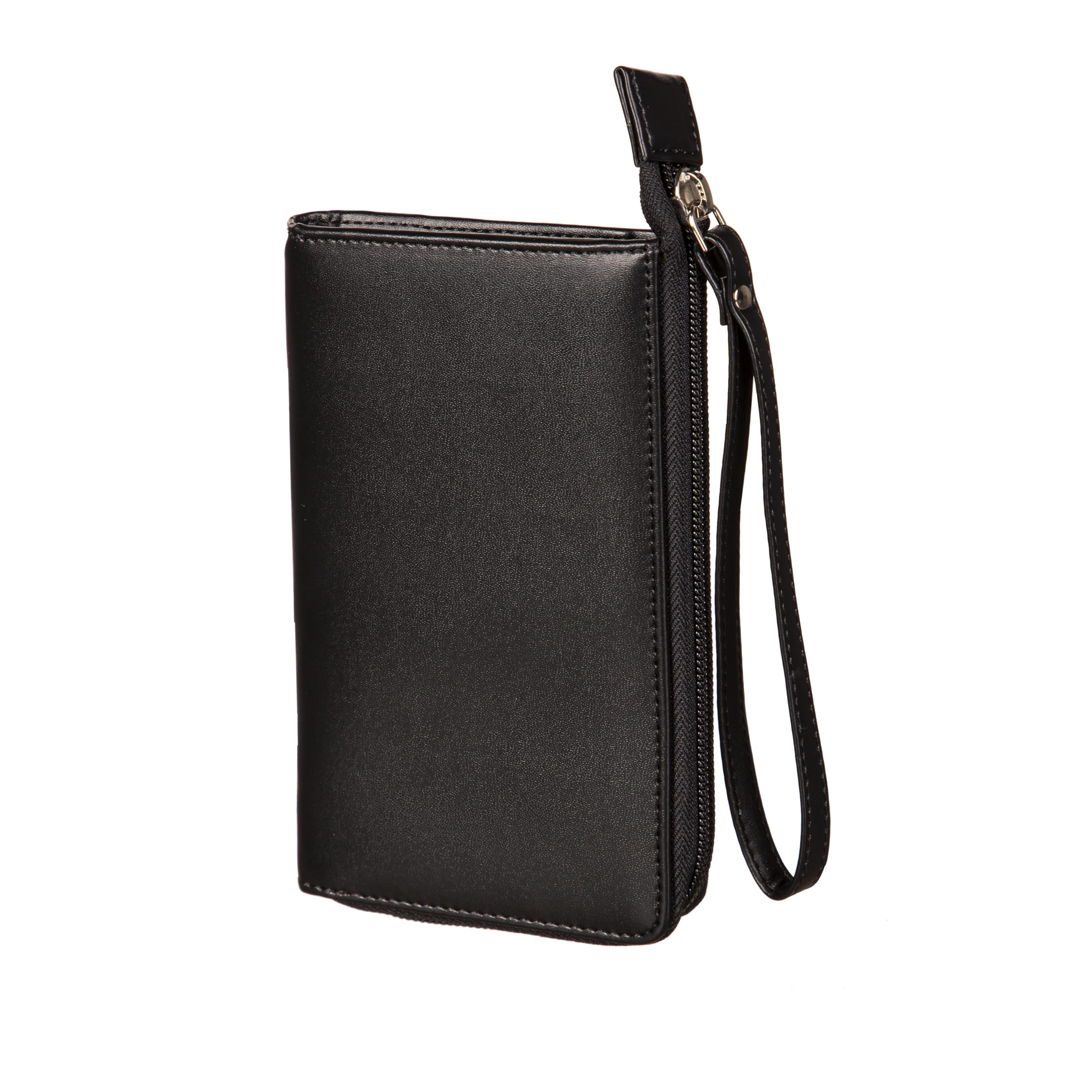 Official NCAA Appalachian State University Women's Black Leather Wristlet Wallet - Zip Closure Phone Holder & Wrist Strap Clutch - Licensed Stamped Logo - Perfect for Game Day, Campus Life & Everyday Use