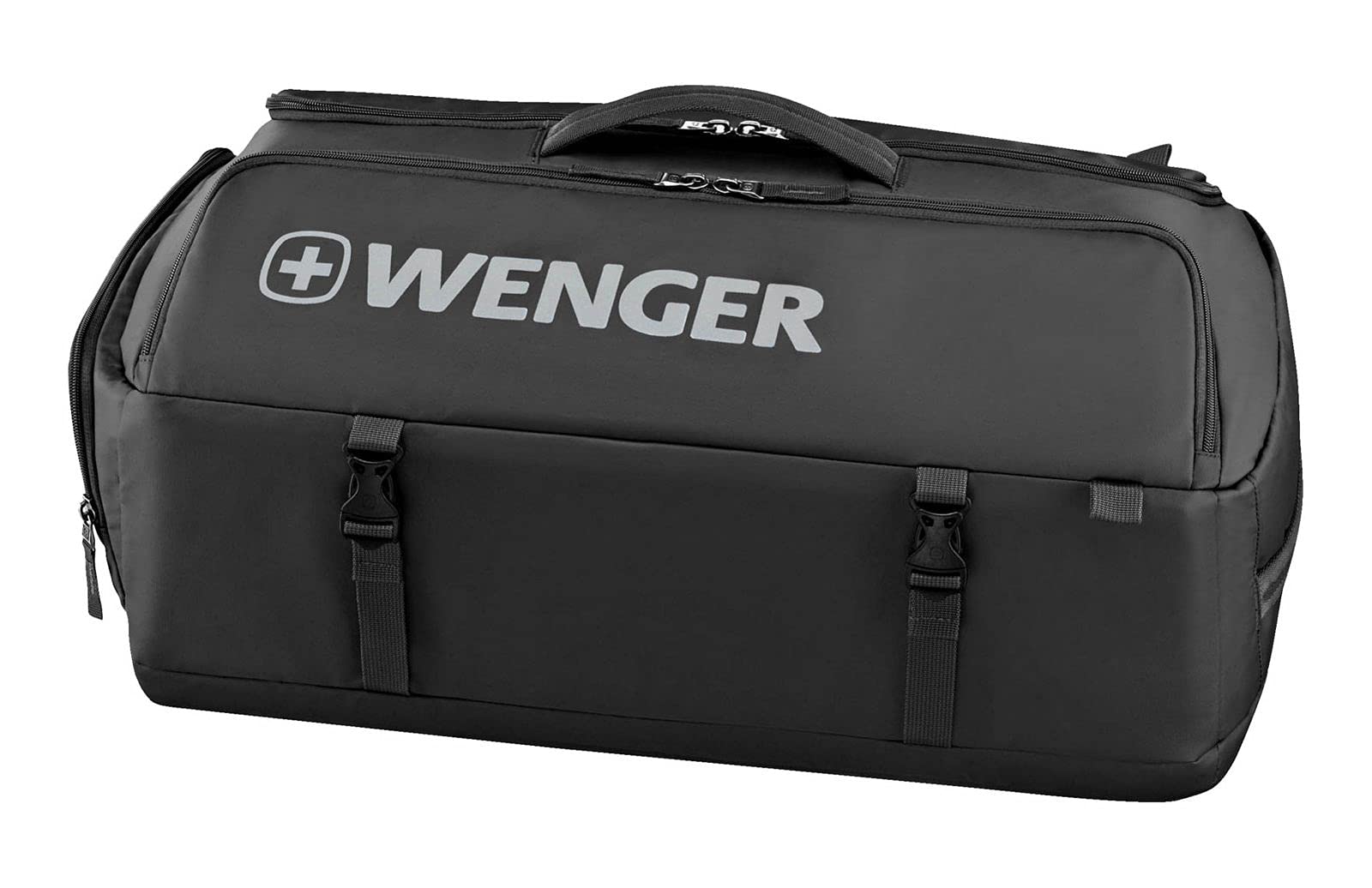 Wenger Travel Duffle Bag - Waterproof & Spacious Carry-On Luggage for Men & Women - Perfect for Gym, Work, Weekend Trips & Air Travel (Black)