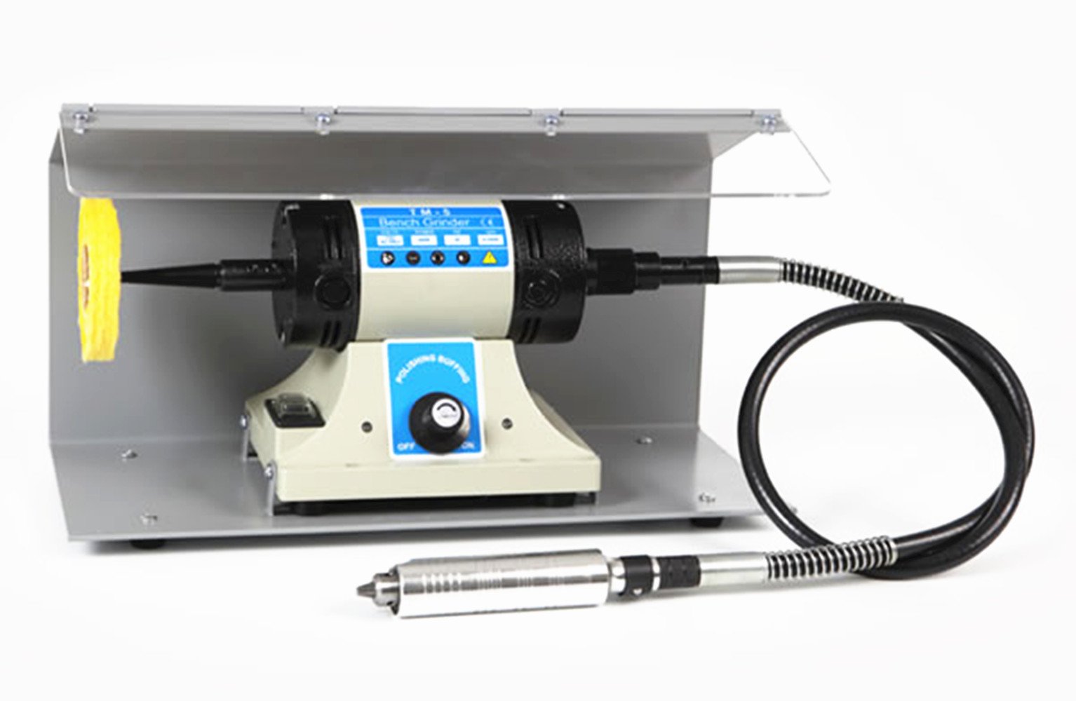 Electric Bench Grinder with Flexible Shaft - 110V/230V Multi-Function Polishing, Grinding & Drilling Tool for Metal, Wood & DIY Projects - Workshop & Home Garage Power Tool