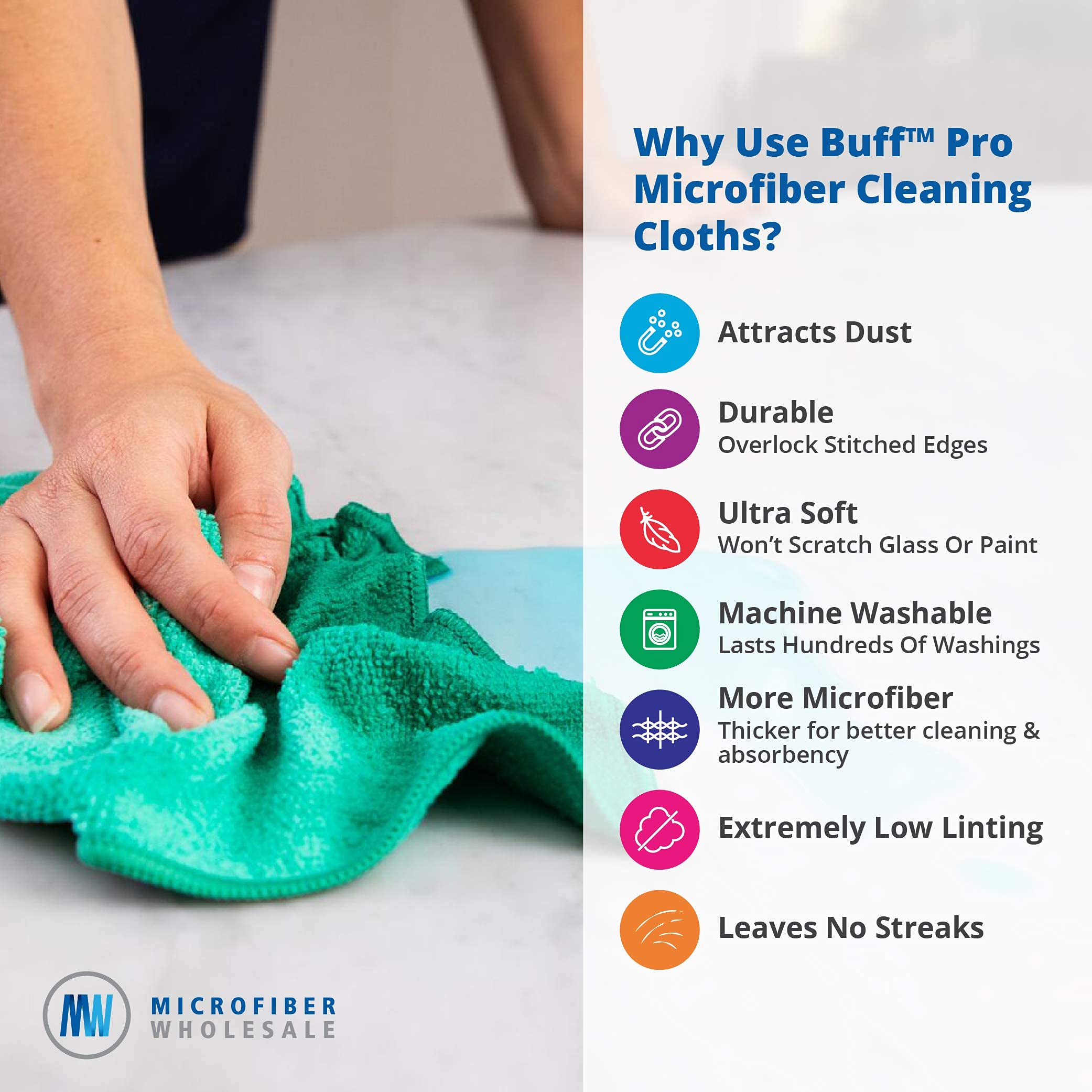 MW Pro Bulk Microfiber Cleaning Cloths 384-Pack | 12