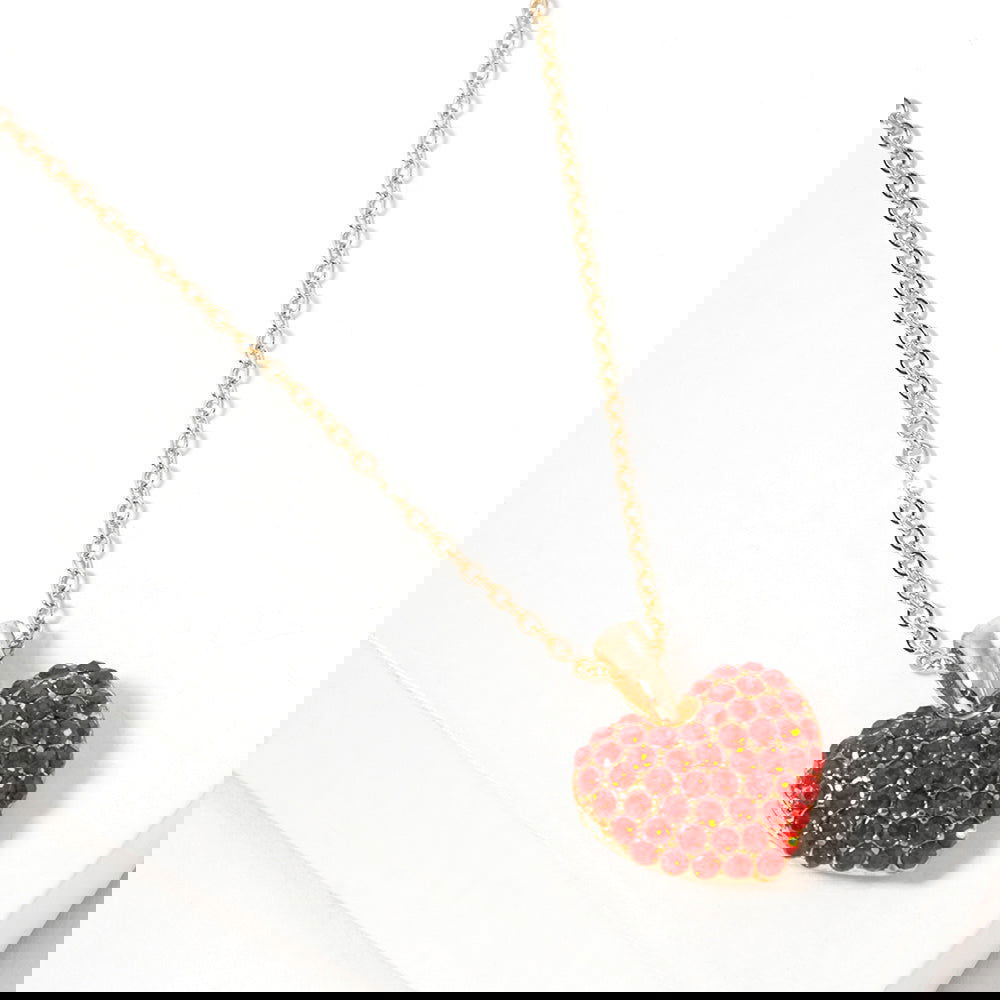 Siam Crystal Rhinestone Pave Heart Pendant Necklace for Women - Elegant Dainty Jewelry Gift for Valentine's Day, Anniversary or Special Occasion