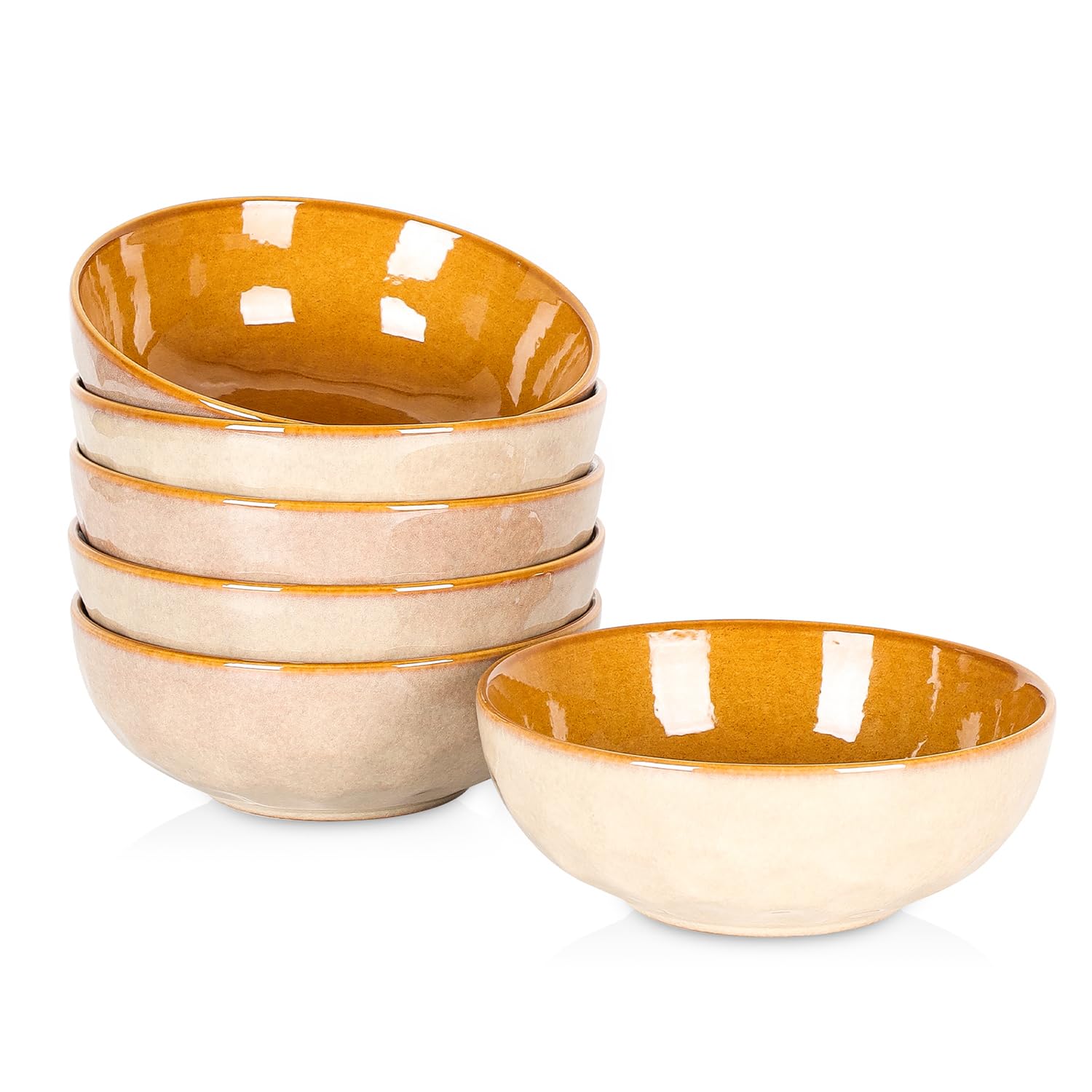 Vicrays 32oz Ceramic Salad Bowls Set - Microwave Safe Stoneware for Kitchen, Pasta & Soup (Set of 6) - Perfect for Dining & Entertaining
