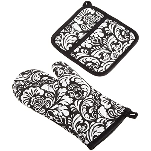Black Damask Print