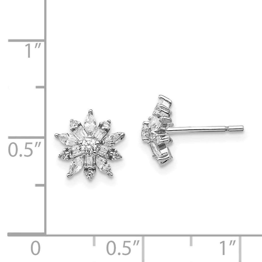 925 Sterling Silver CZ Cubic Zirconia Simulated Diamond Stud Earrings for Women - 9.13x9.32mm Wide Hypoallergenic Post Earrings | Perfect for Weddings, Parties & Everyday Elegance