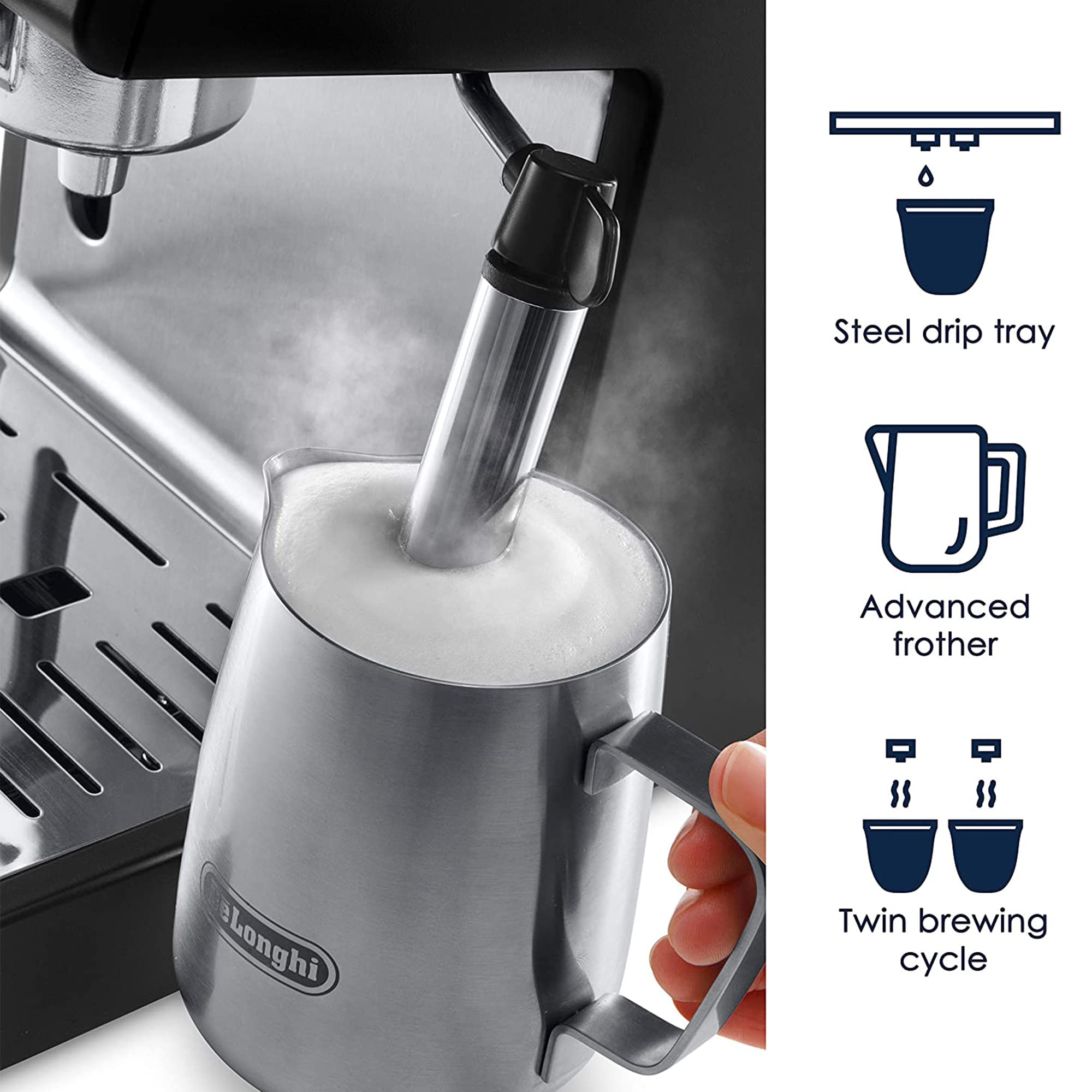 De'Longhi ECP3420 15-Bar Pump Espresso Machine with Manual Milk Frother - Perfect for Making Latte, Cappuccino & Black Coffee at Home or Office