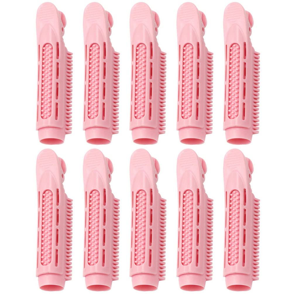 10pcs CALLARON Hair Volumizing Clips - Hair Curler Rollers & Root Clips for Women & Girls - Styling Tools for Volume & Curls (Pink) - Perfect for Home, Salon & Travel Hair Styling