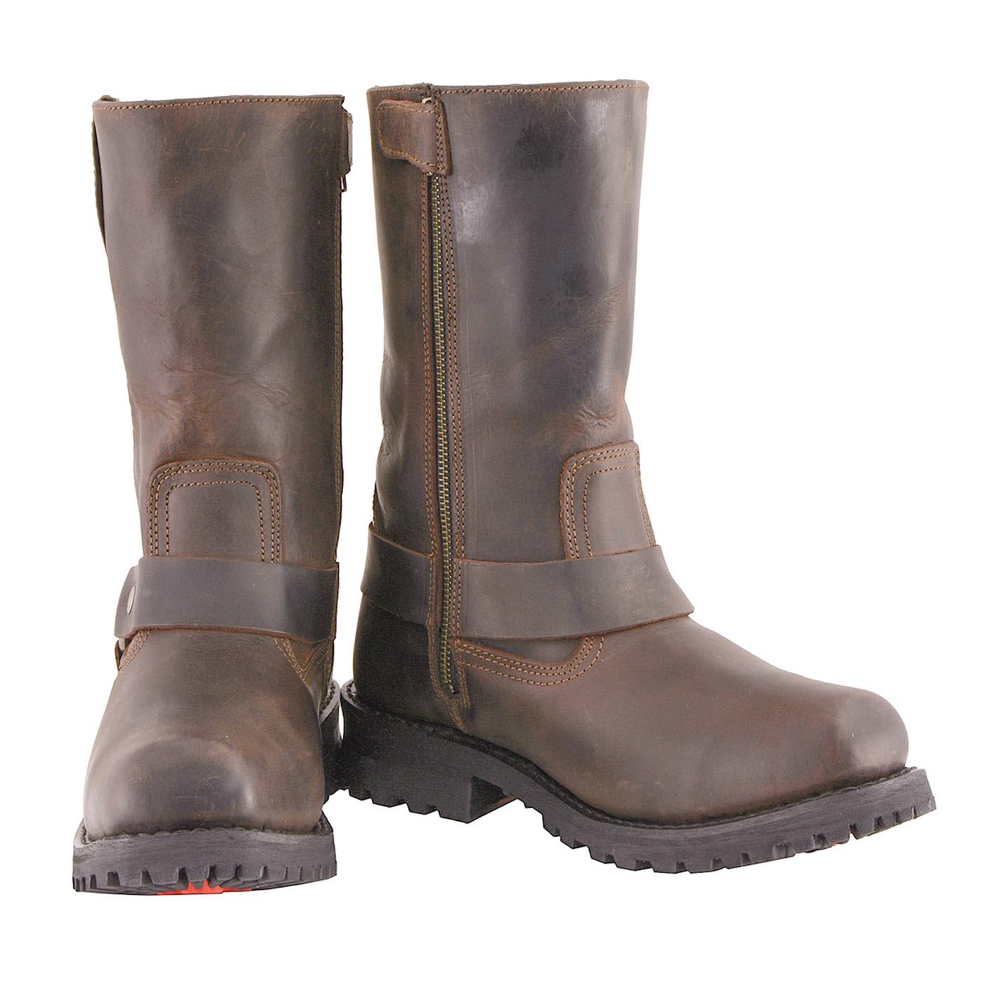 Milwaukee Leather Men's Classic 11-Inch Dark Brown Leather Harness Square Toe Motorcycle Boots - MBM9062-9.5 - Durable Riding Boots for Cruiser & Harley Bikers, Perfect for Long Rides & Motorcycle Events