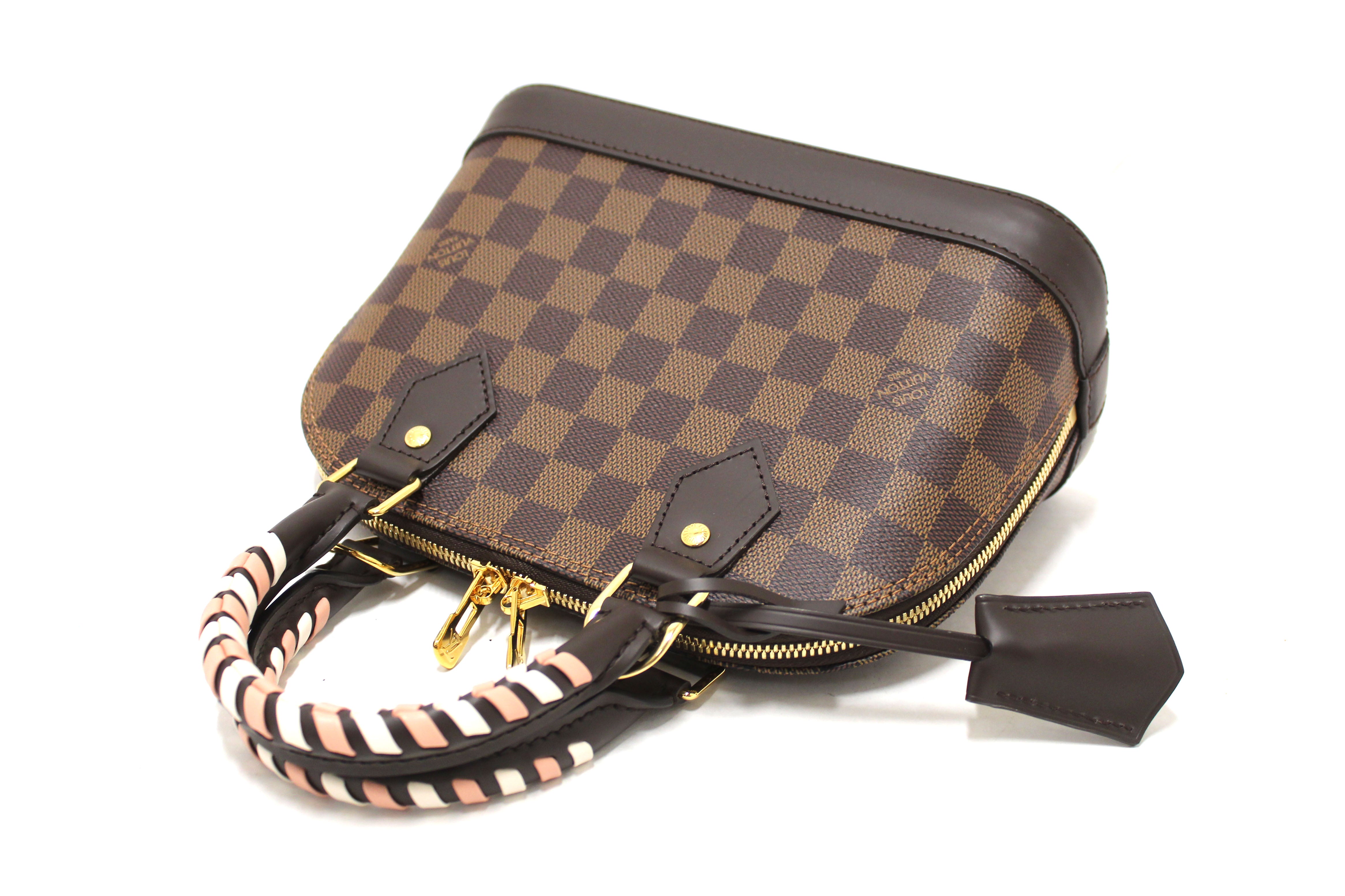 Authentic Louis Vuitton Damier Ebene Braided Alma BB Handbag - Luxury Crossbody Bag for Women, Perfect for Work, Travel & Evening Events