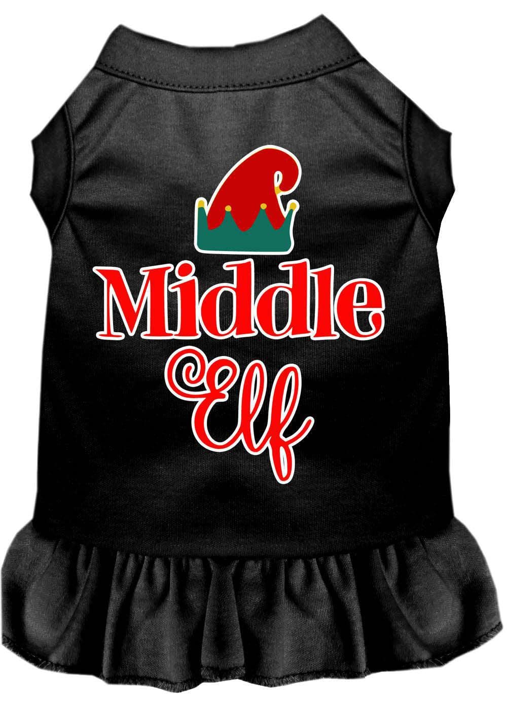Christmas Pet Dog & Cat Costume - 'Middle Elf' Light Pink XS (0-3 lbs) | Screen Printed Holiday Outfit for Small Pets | Perfect for Christmas Photos & Holiday Parties
