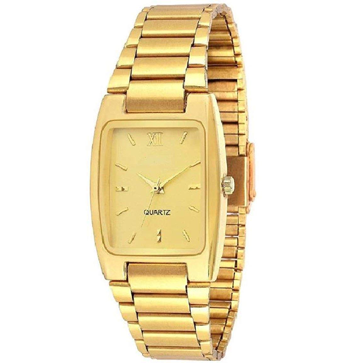 Premium Analog Watches for Men & Women - Gold Dial with Gold-Tone Stainless Steel Strap (2-Pack) | Elegant Dress Watches for Business, Party & Everyday Wear