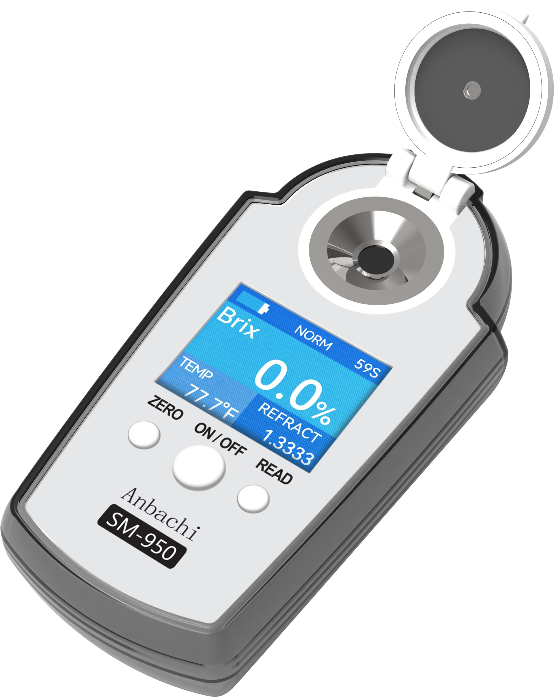 Digital Refractometer 0-95% Brix Tester - High Accuracy Sugar Content Meter for Beverages, Kombucha, Fruit Juice, Honey & Maple Syrup | Portable Refractive Index Analyzer | Perfect for Home Brewing, Winemaking & Food Processing