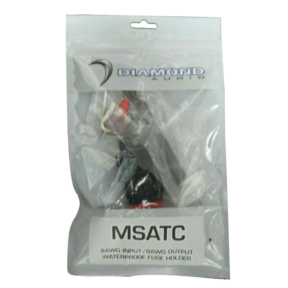 Premium Diamond Audio MSATC Fuse Holder - 8AWG Input & Output, Waterproof Design for Marine & Car Audio Systems - Perfect for Boats, RVs, and Off-Road Vehicles