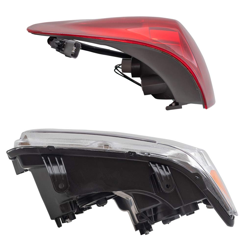 Brock Replacement Headlights and Tail Lights for 2007-2009 Toyota Tundra - Non-Adjustable LED Lights for Improved Night Driving Safety