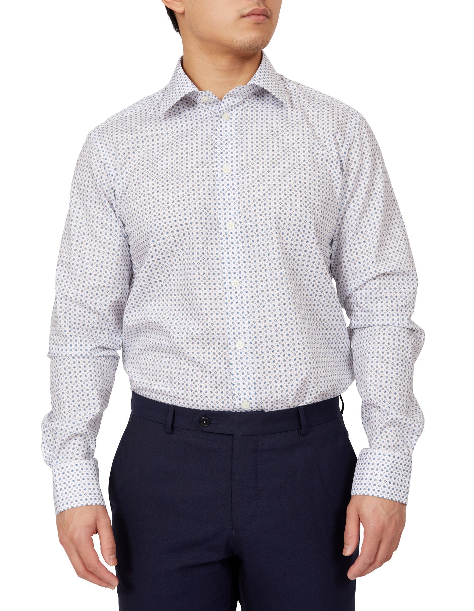 HENRY SARTORIAL Men's Casual Cotton Button Down Shirt - Breathable White Dress Shirt for Office, Date Night & Everyday Wear