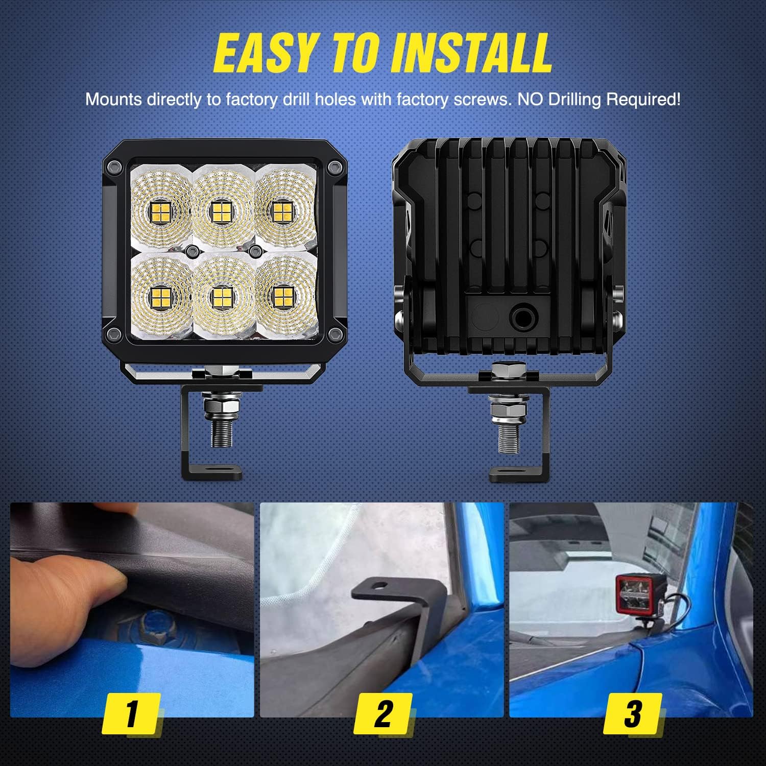 Ford F150 Raptor A-Pillar Light Mounts (2015-2023) | Ditch Light Brackets for Off-Roading & Night Driving | Compatible with 2017-2023 F150 Models | Perfect for Trail Riding, Camping & Truck Accessories
