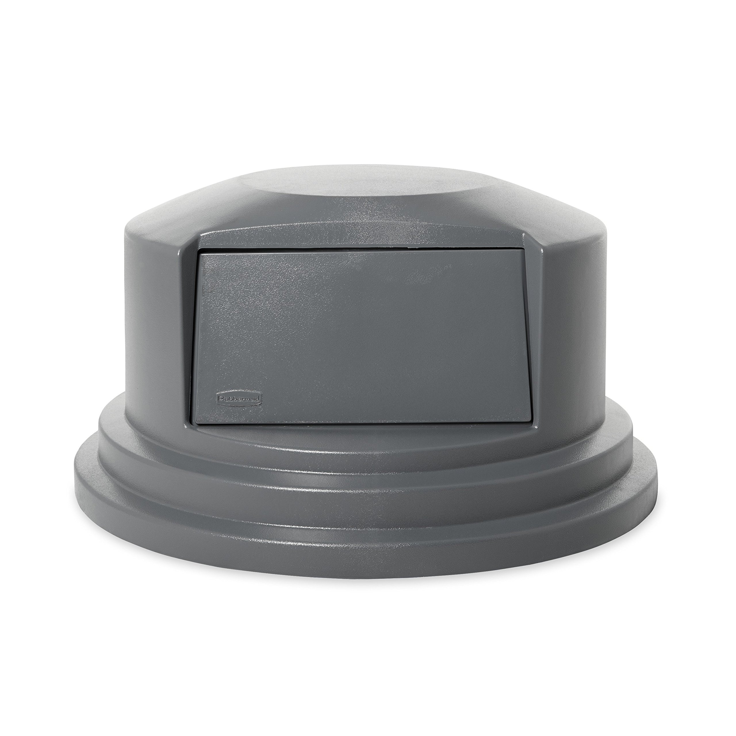Rubbermaid 55-Gallon BRUTE Trash Can Dome Lid - Heavy Duty Gray Garbage Bin Cover, Durable & Secure Fit for Commercial Use - Ideal for Restaurants, Offices, and Outdoor Waste Management