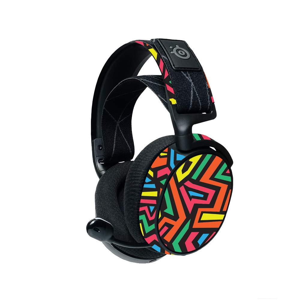 MightySkins Steelseries Arctis 7 Gaming Headset Skin (2019 Edition) - Hyper Design | Protective Vinyl Decal Wrap Cover | Durable & Easy to Apply | Made in USA | Perfect for Gaming, Streaming & Customizing Your Headset