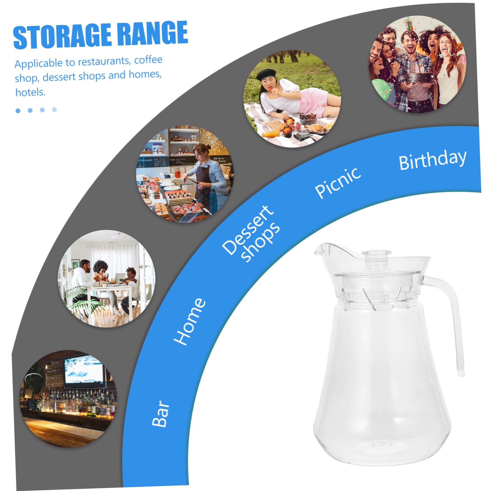 1pc Transparent Large Capacity Water Kettle - Practical Household Drink Pot, Beverage Jug for Tea, Coffee & Water Storage - Perfect for Kitchen, Office & Outdoor Use