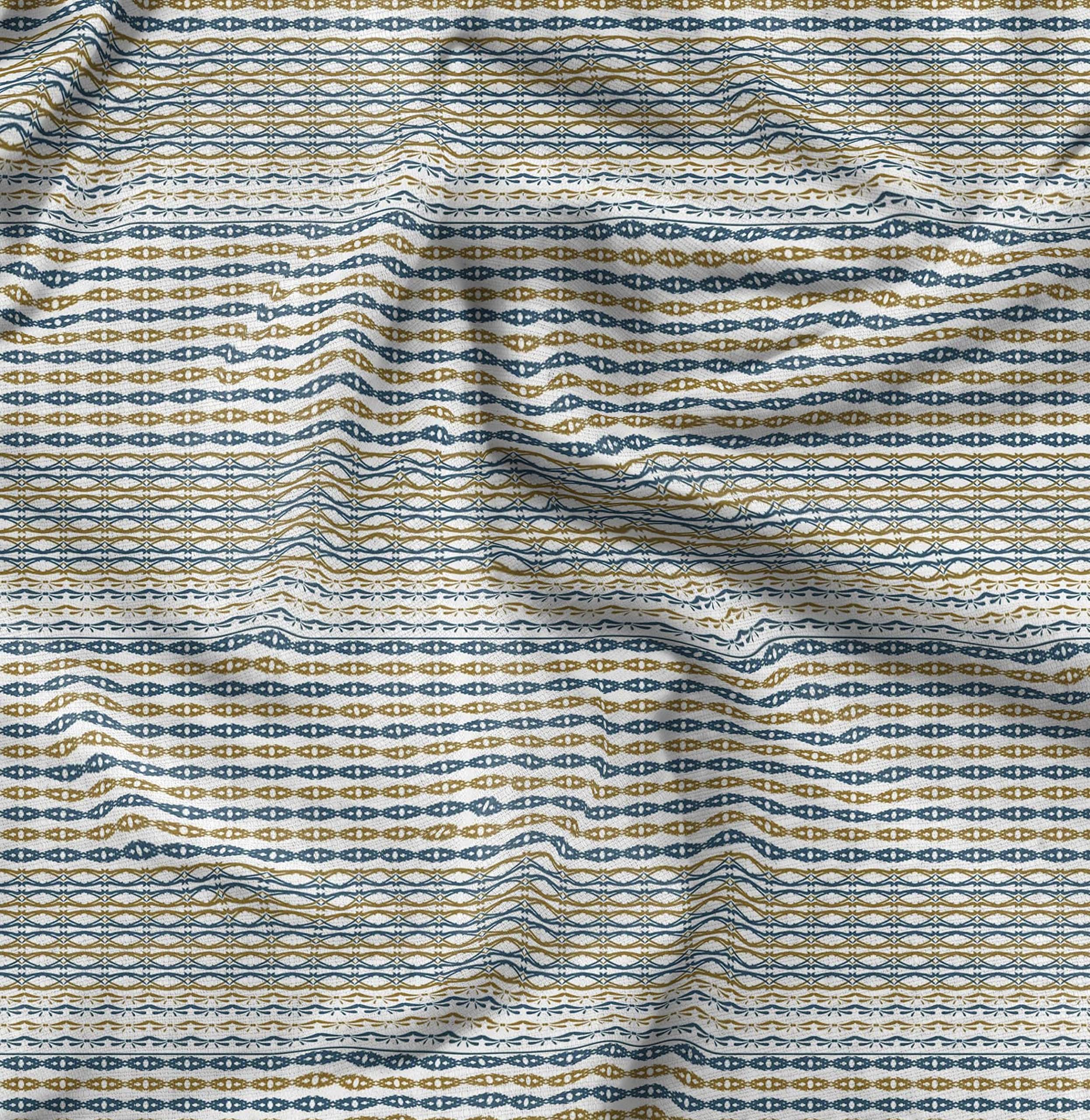 Soimoi Moss Georgette Brown Fabric by The Yard - 42 Inch Wide Filigree Damask Print Material for Dresses, Curtains & Home Decor | Elegant Printed Fabric for Sewing Projects & DIY Crafts