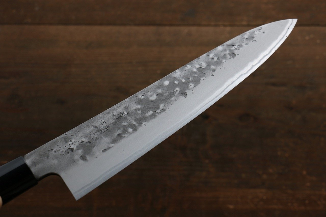 Premium Seisuke Blue Steel No.2 Nashiji Japanese Chef Knives Set - Gyuto, Santoku & Petty Knives for Professional Cooking & Home Kitchen Use