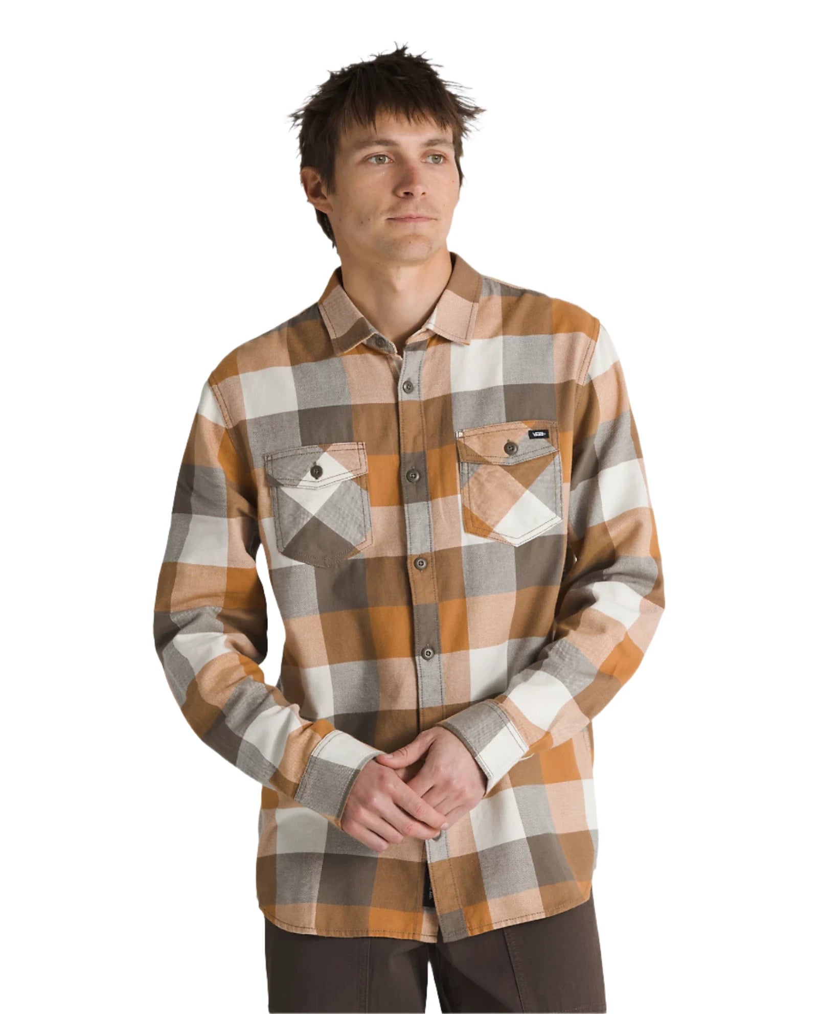 VANS Box Flannel Classic Woven Flannel Shirt for Men - Bungee Cord & Corduroy Plaid Button-Up Shirt - Casual Wear for Outdoor Activities and Street Style Fashion