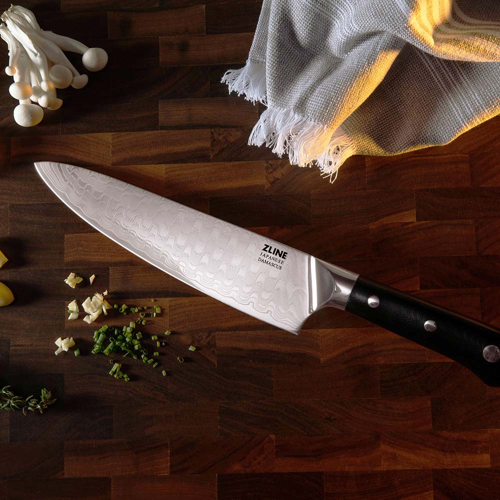ZLINE 8 Inch Professional Japanese Damascus Steel Chef Knife - KCKT JD - Razor Sharp Kitchen Knife for Slicing, Dicing & Chopping - Perfect for Home Cooks & Professional Chefs