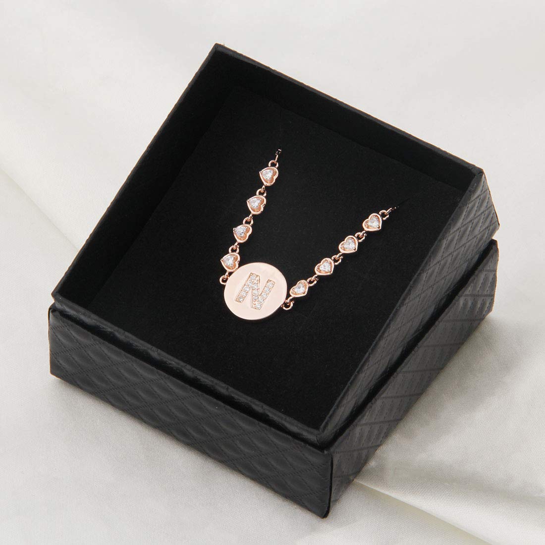 Rose Gold Initial Letter Bracelet for Women - Adjustable Chain Personalized Jewelry Gift for Mom, Wife, Girlfriend - Perfect for Birthdays, Anniversaries & Valentine's Day