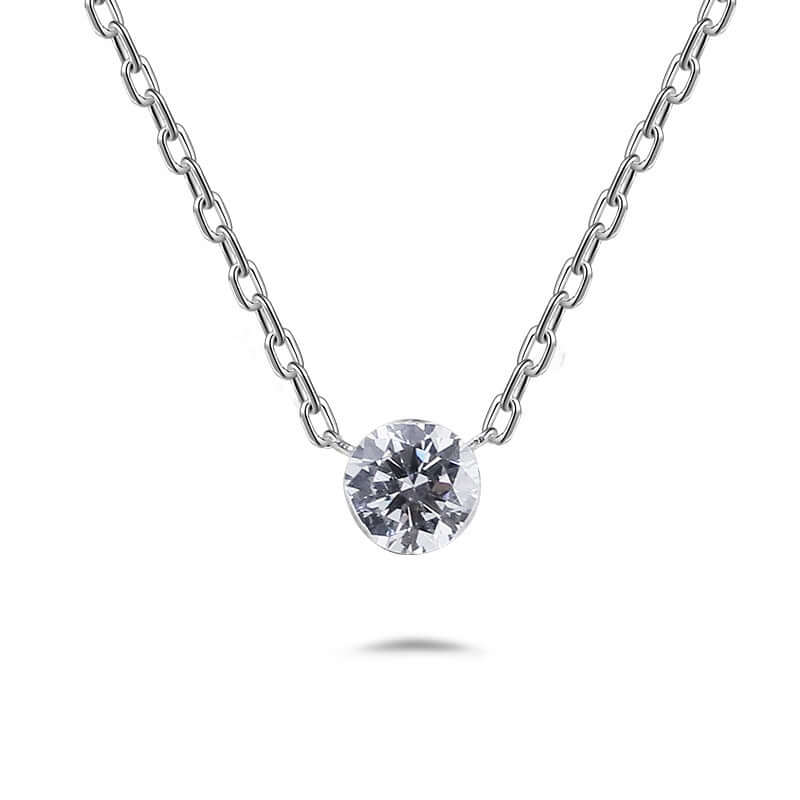 14K Gold Solitaire Moissanite Pendant Necklace for Women | Elegant Dainty Jewelry Gift for Anniversary, Birthday & Valentine's Day | Perfect for Everyday Wear & Special Occasions