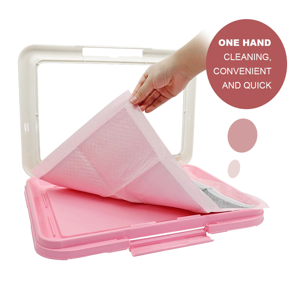 Portable Indoor Dog Training Toilet - Small Dog & Cat Potty Tray with Puppy Pad Holder - Perfect for Housebreaking Puppies & Kittens (Pet Supplies) - Ideal for Apartments, Travel & Small Spaces