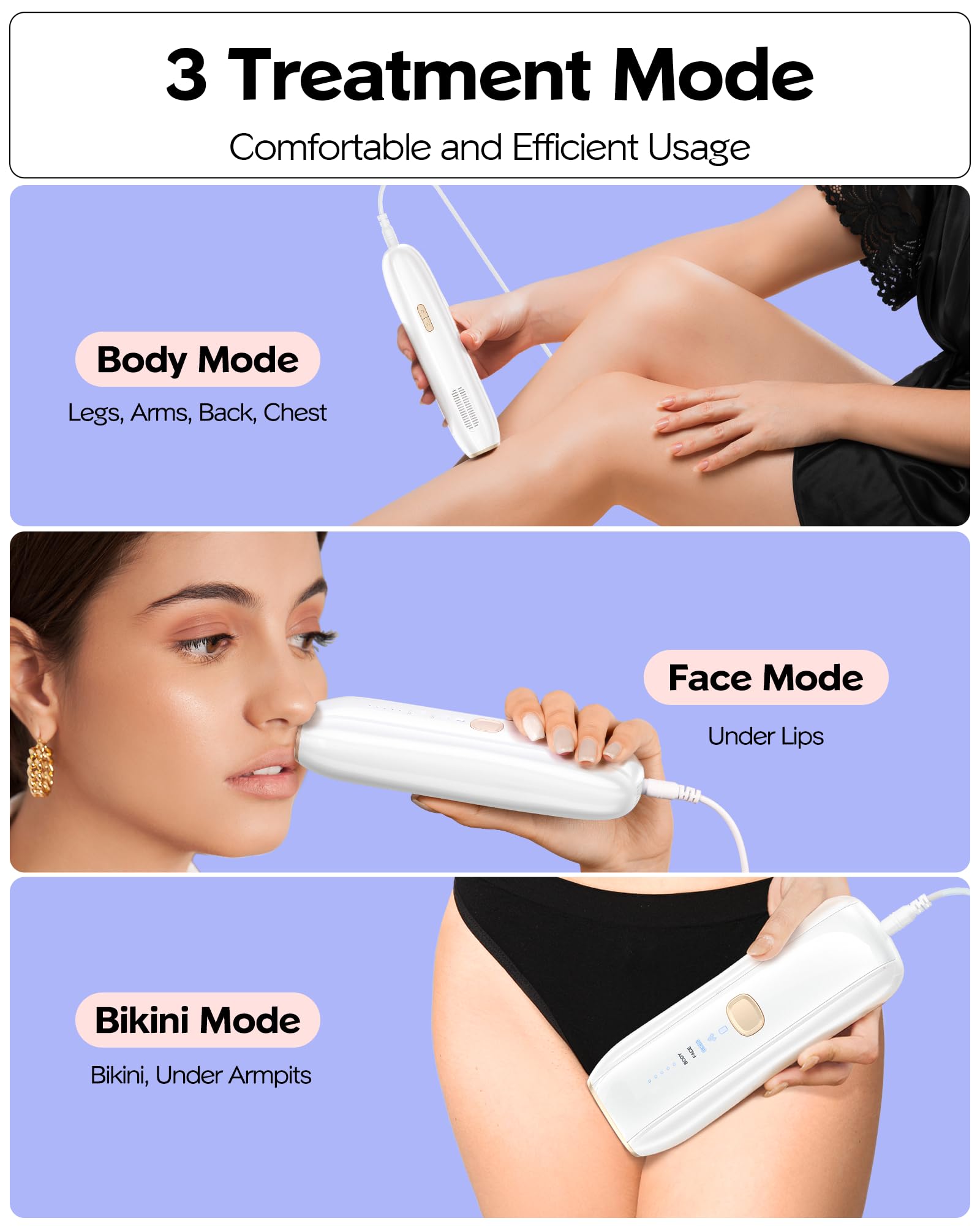 Ziska IPL Laser Hair Removal Device for Women & Men - Painless At-Home Hair Remover with Ice-Cooling System for Permanent Results - Perfect for Legs, Arms, Armpits & Bikini Line - Salon-Quality Hair Removal for Smooth Skin at Home