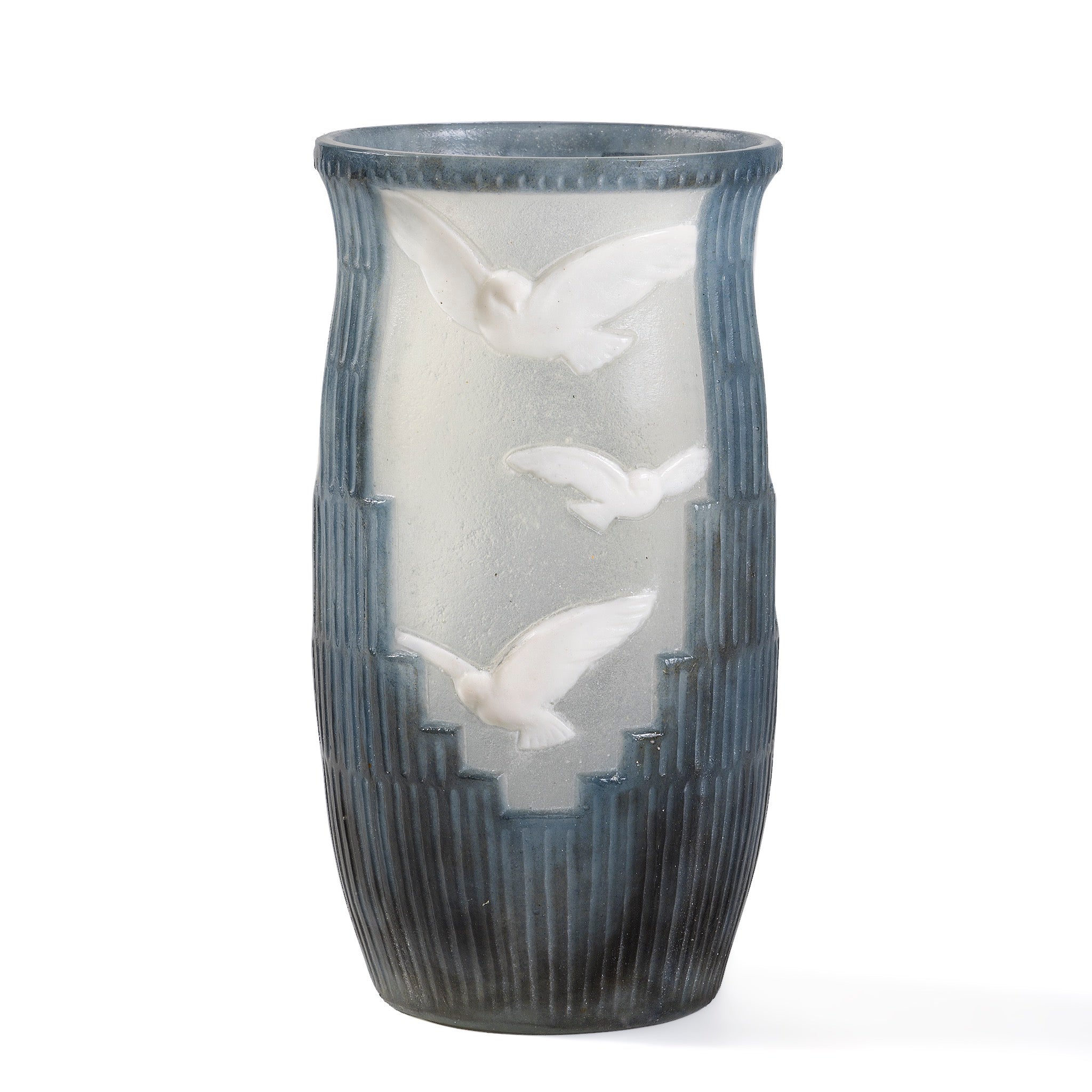 Gabriel Argy Rousseau 'Les Palombes' Pâte de Verre Glass Vase - Handcrafted Art Deco Collectible for Home Decor & Luxury Gift