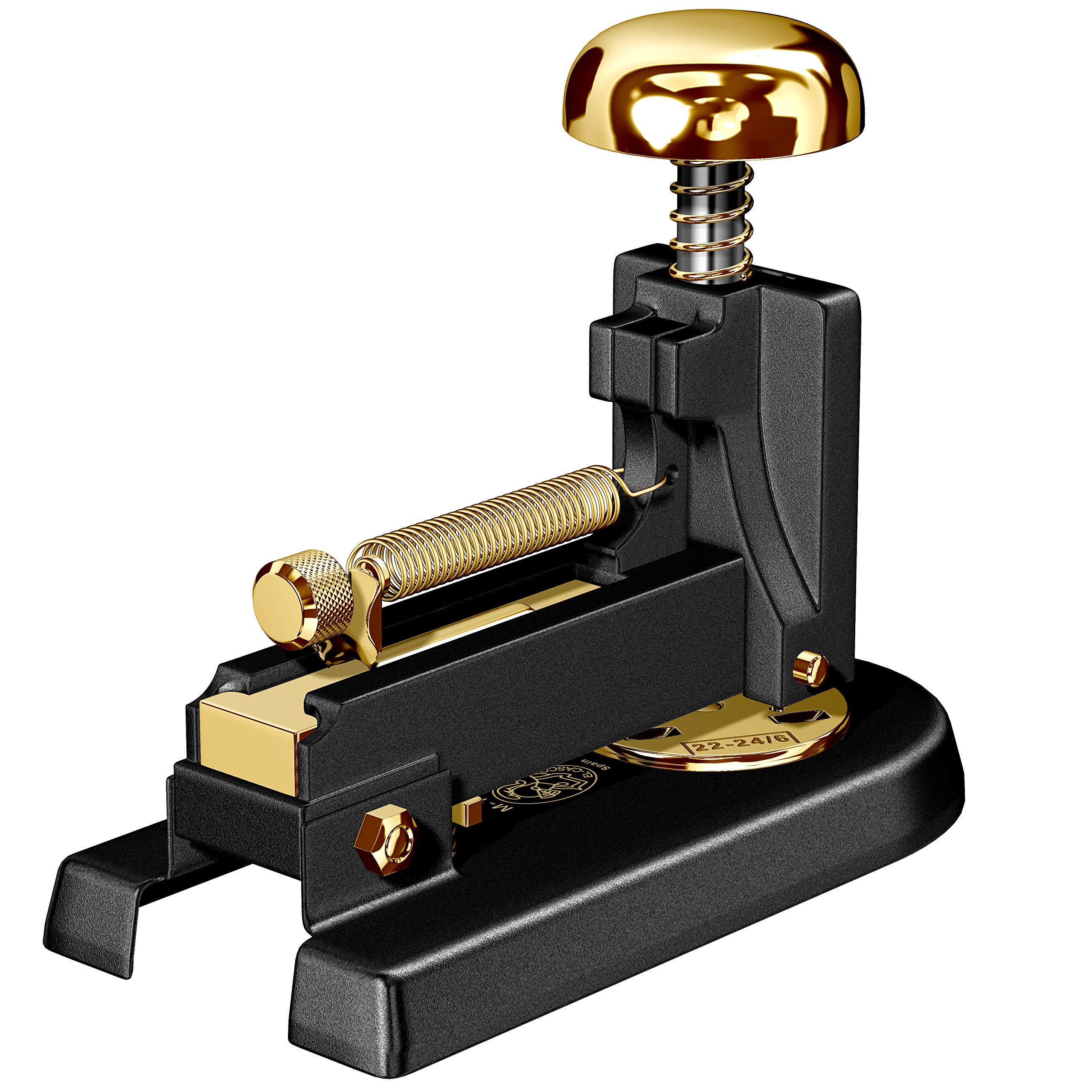 Premium M-1LN Small Black Stapler with 23K Gold Accents - Perfect for Office, School & Home Use
